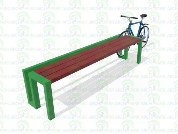 Sitzbank ohne Rückenlehne mit Fahrradständer 32 - gesamttiefe: 61cm