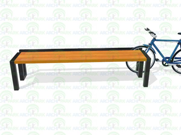 Sitzbank ohne Rückenlehne mit Fahrradständer 32 - Befestigungsart: zum aufschrauben