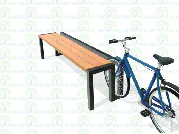 Sitzbank ohne Rückenlehne mit Fahrradständer 32 - Befestigungsart:  zum einbetonieren