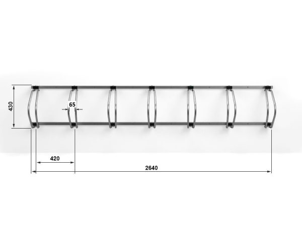 Wandfahrradständer KARAT für 2 bis 8 Stellplätze - Rohrdicke: 2 mm