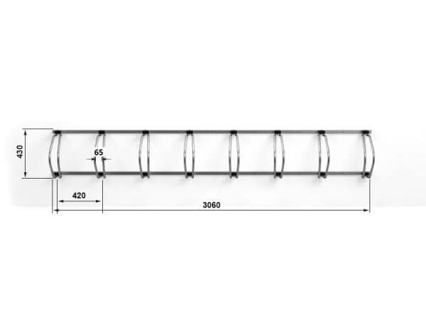 Wandfahrradständer KARAT für 2 bis 8 Stellplätze - Durchmesser Rohr: 18 mm