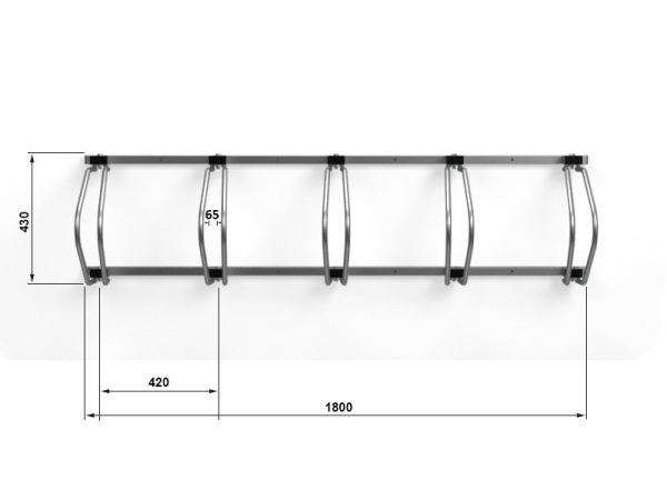 Wandfahrradständer KARAT für 2 bis 8 Stellplätze - Breite des Einstellplatzes: 5cm