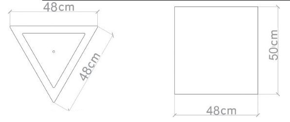 Technische Zeichnung - Blumenkübel aus Beton id. 3021