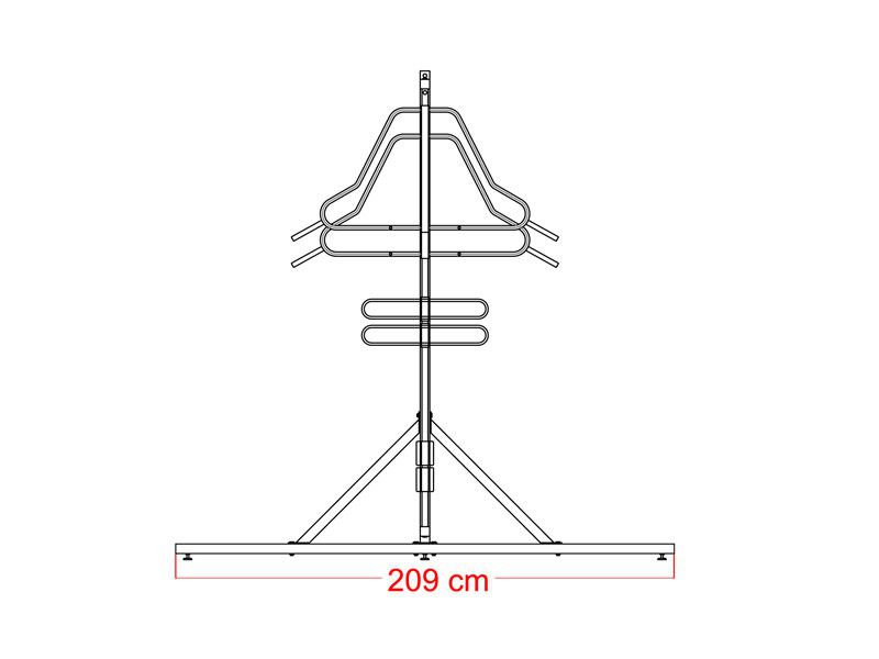 Technische Zeichnung - Fahrradhalter SIGMA PREMIUM-11 (11 Plätze) | doppelseitiger |  mit Struktur und Griffen