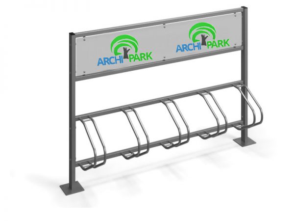 4er Fahrradständer Mit Werbetafel - Stabile Fahrradhalterung In Blau