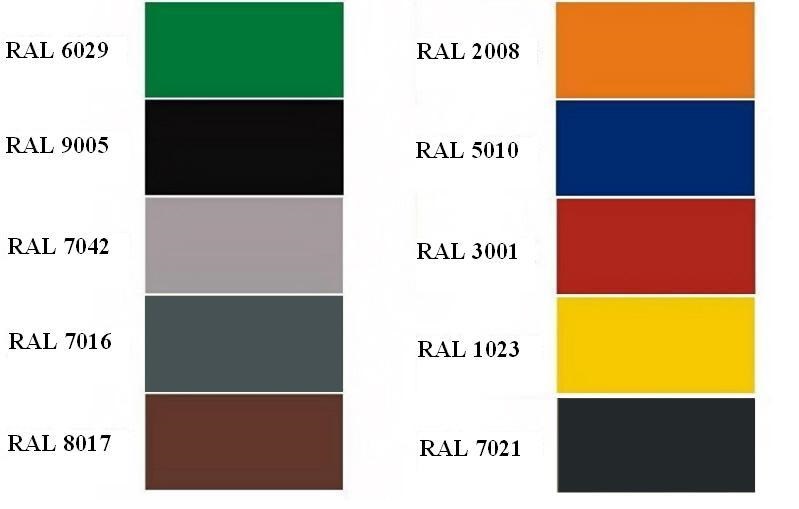 Verfügbare Farben - Abfallbehälter aus Stahl und Beton AB6