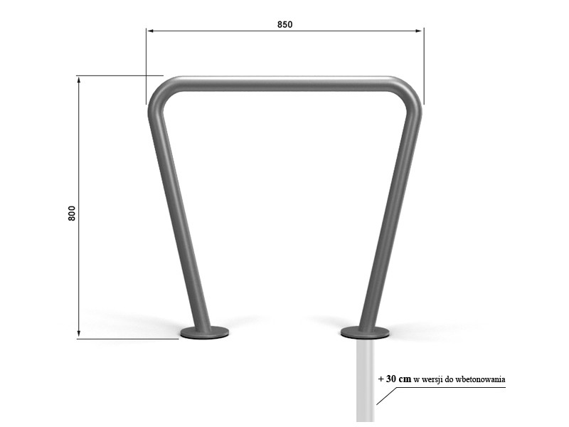 Technische Zeichnung - Anlehnbügel Fahrradständer U- TRAPEZ