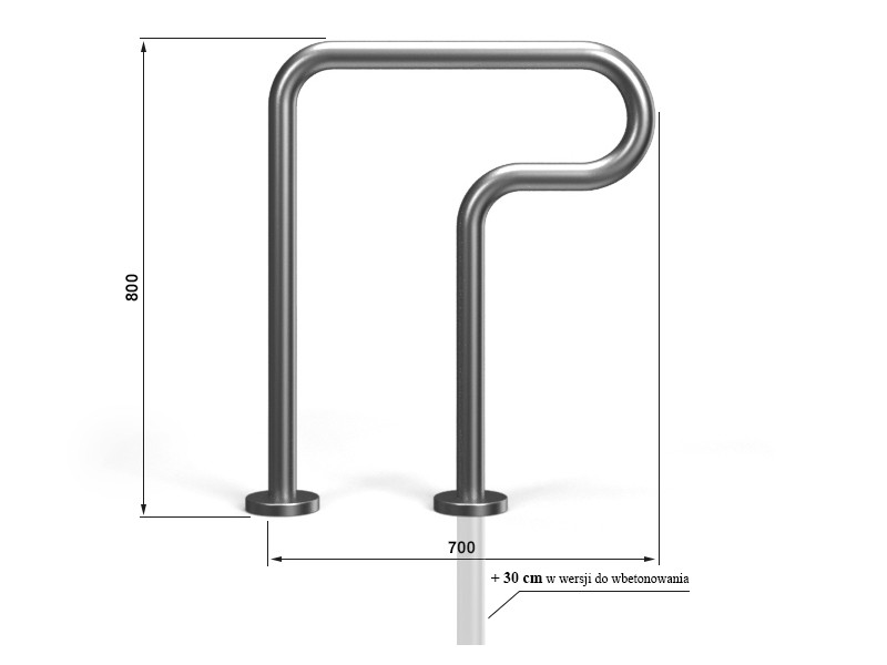 Technische Zeichnung - Einzelparker / Fahrradständer- UP-2
